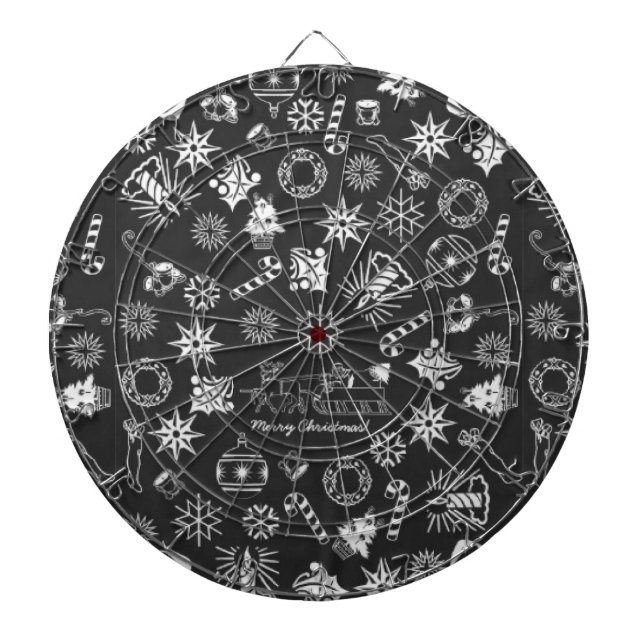 God jul Santa Symbols, Black and White Darttavla (Framsidan)