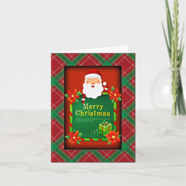 God jul Santa Tartan Play Anteckningskort (Framsida)
