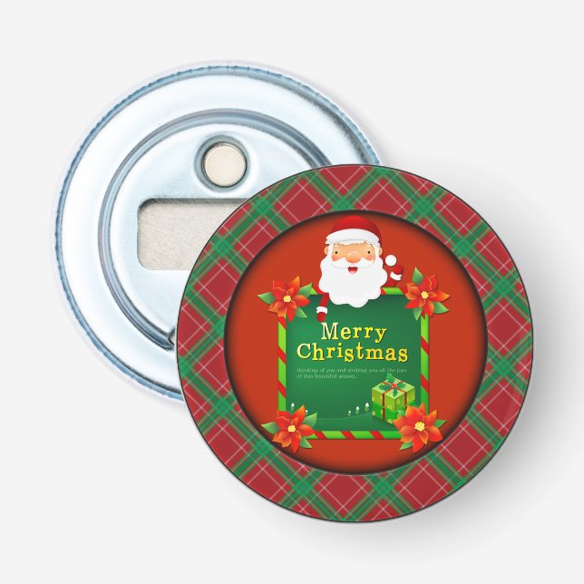 God jul Santa Tartan Play Flasköppnare (Framsidan)
