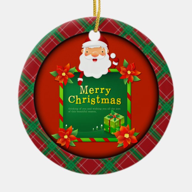 God jul Santa Tartan Play Julgransprydnad Keramik (Framsidan)