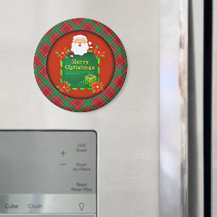 God jul Santa Tartan Play Magnet