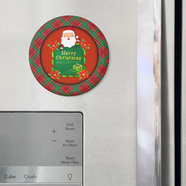 God jul Santa Tartan Play Magnet (In Situ (Fridge))