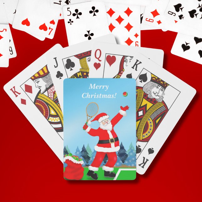 God jul Santa Tennis Helgdag Casinokort (Skapare uppladdad)