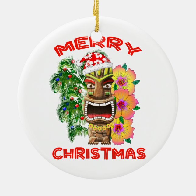 God jul Santa Tiki Julgransprydnad Keramik (Baksidan)