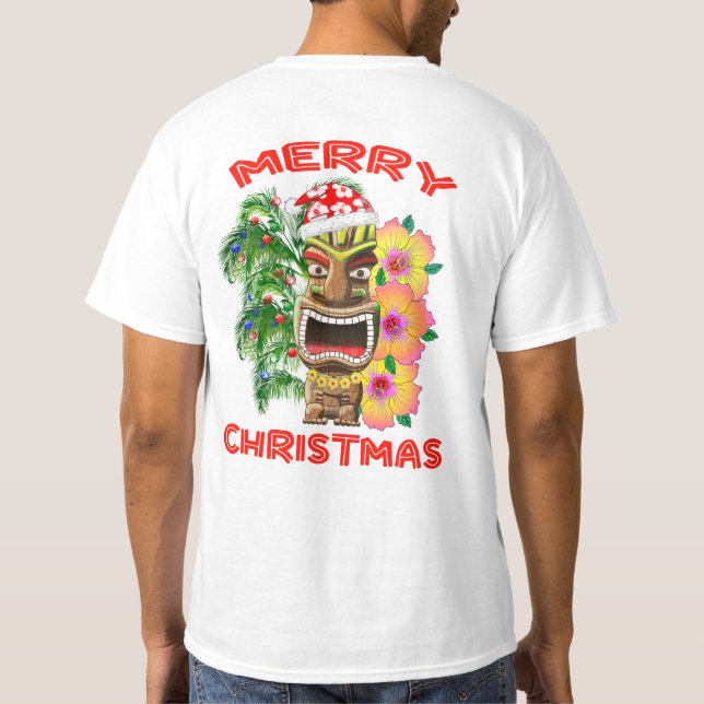 God jul Santa Tiki T Shirt (Baksida)