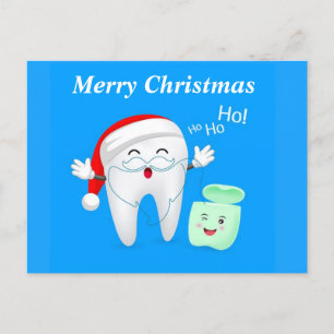 God jul Santa Tooth Helg Vykort
