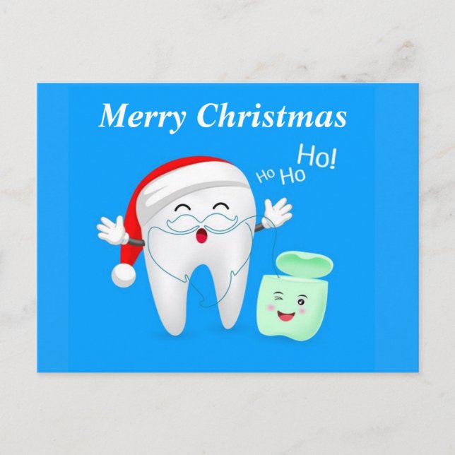God jul Santa Tooth Helg Vykort (Framsida)