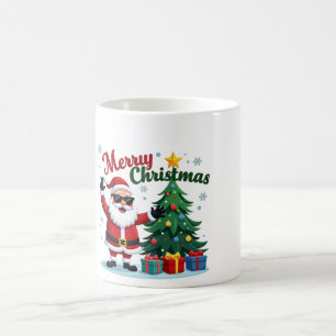 God jul Santa & Träd Design Kaffemugg