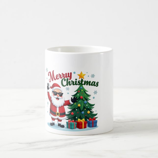 God jul | Santa & Träd Design Kaffemugg (Center)