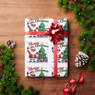 God jul Santa & Träd Design Presentpapper