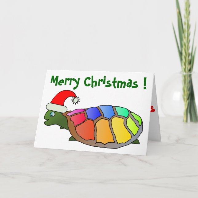 ’GOD JUL’ SANTA TURTLE HELGKORT (Framsida)