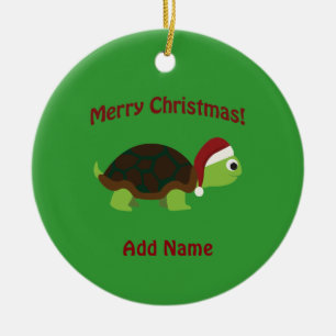  God jul! Santa Turtle Julgransprydnad Keramik