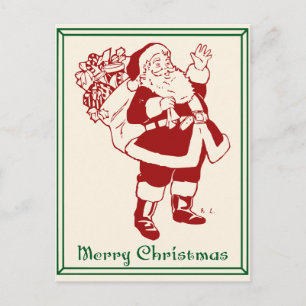god jul Santa Vykort