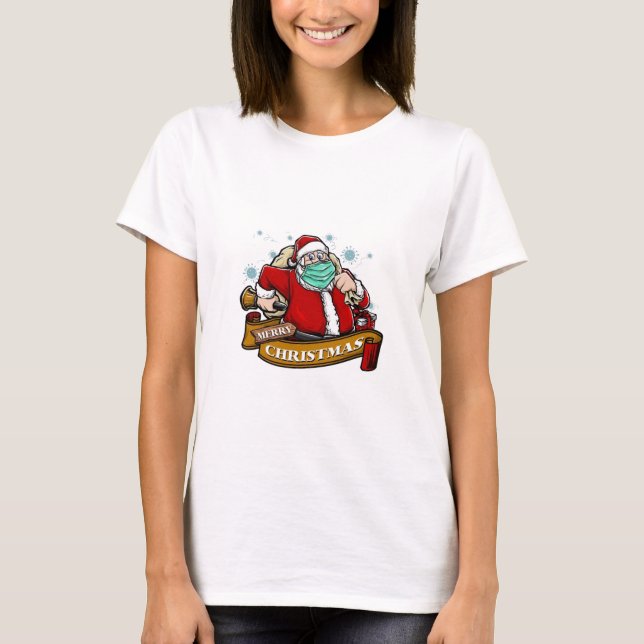 God jul Santa Wearing A Mask T Shirt (Framsida)