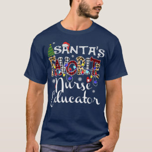 God jul Santa's Favorite Nurse Educator Xm T Shirt