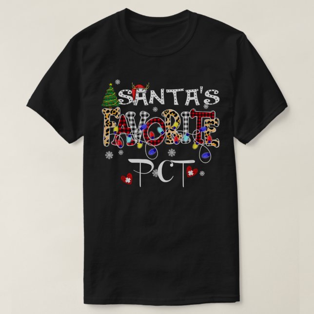God jul Santa's Favorite PCT Patientvård T Shirt (Design framsida)
