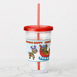 God jul Santa's Reindeers Take Away Mugg