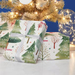 God jul Säsong Grönt Forest Träd Presentpapper<br><div class="desc">God jul Säsong Grönt och bruna vattenfärgsskogar Träd som är Pappra för att skaka.</div>