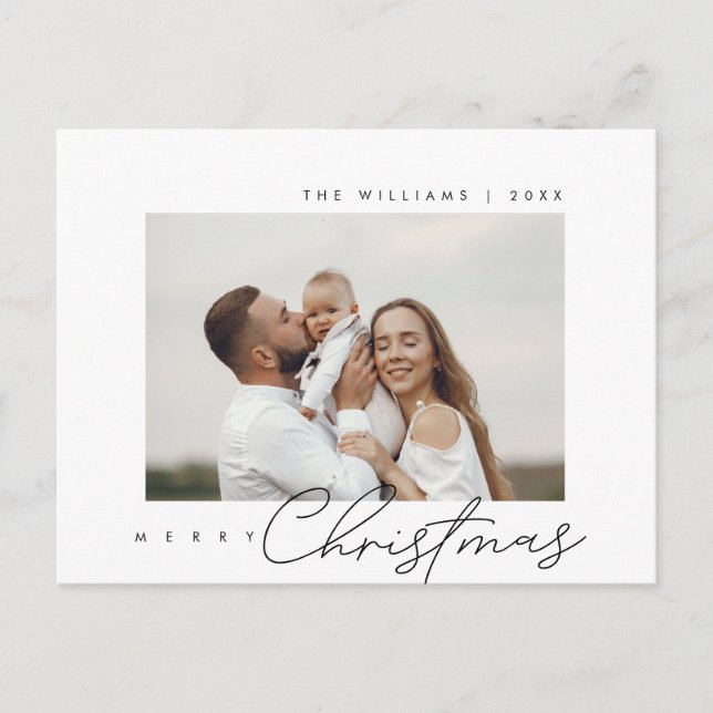God Jul, Säsongs Hälsning, Familjefoto Vykort (Framsida)