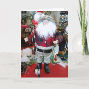 GOD JUL SAYS FISHERMAN SANTA HELGKORT