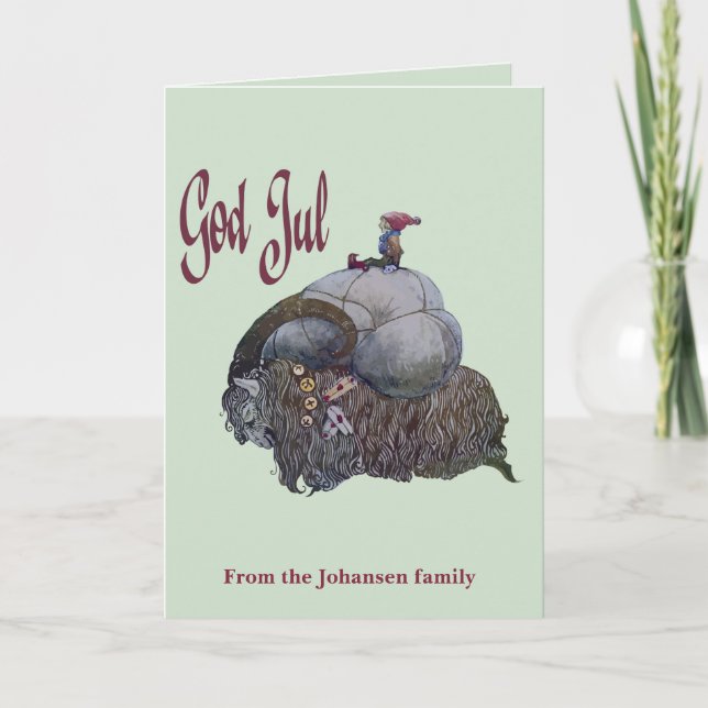 God Jul Scandinavian Julbocken Yule Goat After Joh Kort (Framsida)