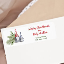 God jul Scandinavian Watercolor Gnomes