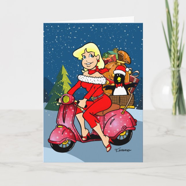 God jul Scooter Helgkort (Framsida)