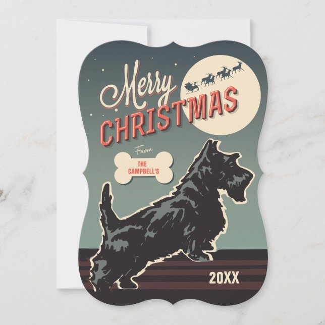 God jul Scottie Julkort (Framsida)