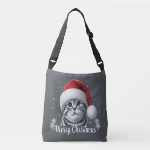 God jul Scottish Fold Cat, Julafton Santa Cat Axelväska