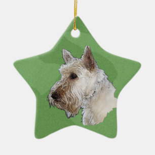 God jul Scottish Terrier (Wheaten) Julgransprydnad Keramik