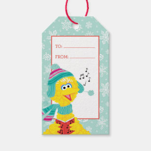 God jul Scribble Big Bird Presentetikett