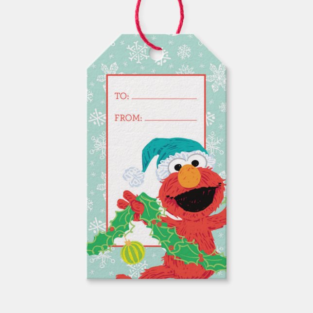 God jul Scribble Elmo Presentetikett (Framsidan)