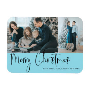 God jul Script 2 Photo Helgdag Blue Magnet