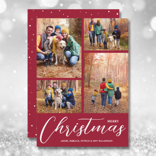 God jul Script 4 Photo Crimson Julkort