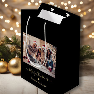 God jul Script Heart Black och Guld Photo