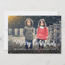 God jul Script Helgdag Snowfall Julkort