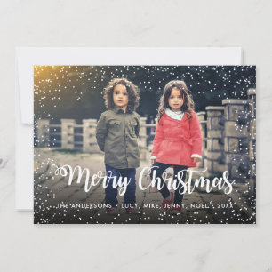 God jul Script Helgdag Snowfall Julkort