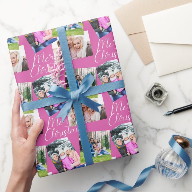 God jul Script Modern 3 Photo Personlig Presentpapper (Gifting)