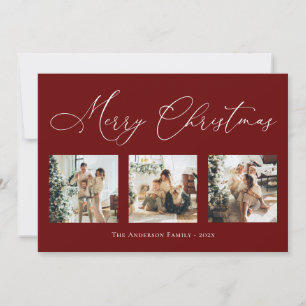 God jul Script Red 2 Multi Photo Collage H Julkort