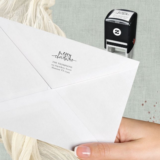 God jul Script Return Namn och Adress Självfärgande Stämpel (Skapare uppladdad)