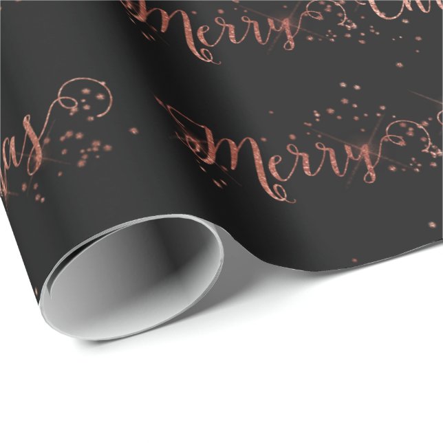 God jul Script Ro Guld Black Noir Presentpapper (Rullad Hörn)