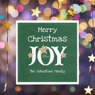 God jul Script Rustic Grönt Papprare Party Pappersservett