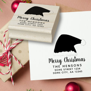 God jul Script Santa Hat-familjen Adress Stämpel