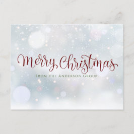 God jul Script Snö Corporate Helg Vykort