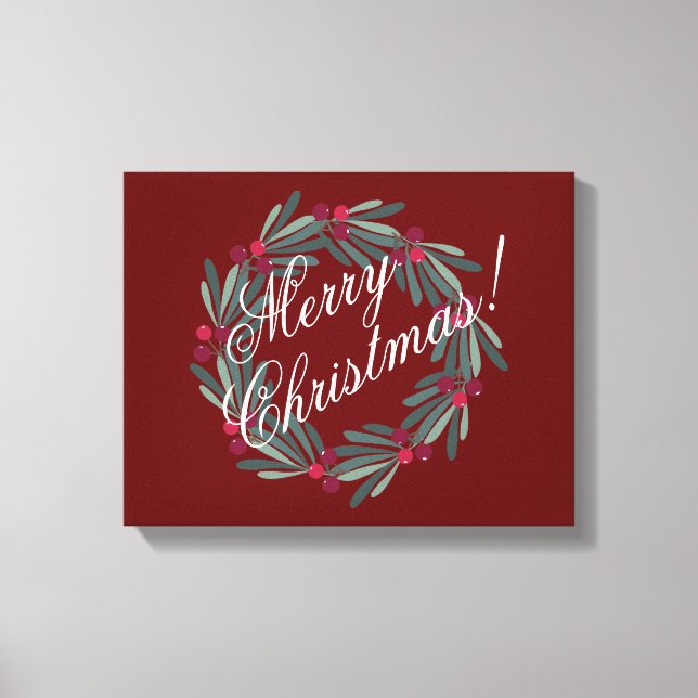 God jul Script Söt Festive Red Canvastryck (Framsida)