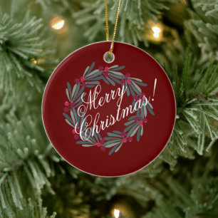 God jul Script Wand Söt Red Julgransprydnad Keramik