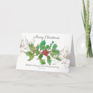 God jul Scripture Bible Luke Holly Plant Kort
