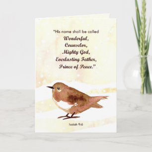 God jul Scripture Isaiah Winter Bird Kort