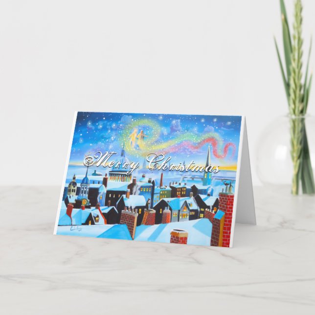 God jul Scrooge och London Helgkort (Framsida)