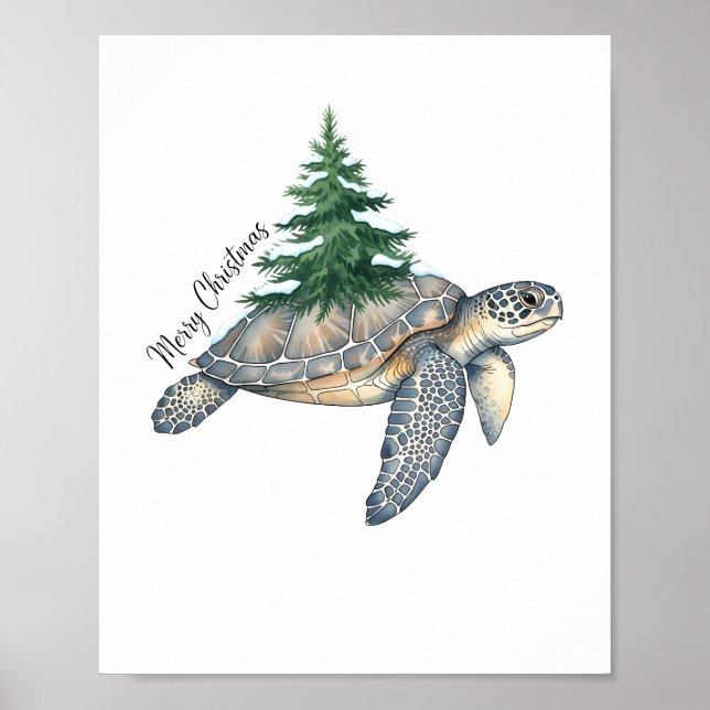 God jul Sea Turtle Poster (Framsidan)